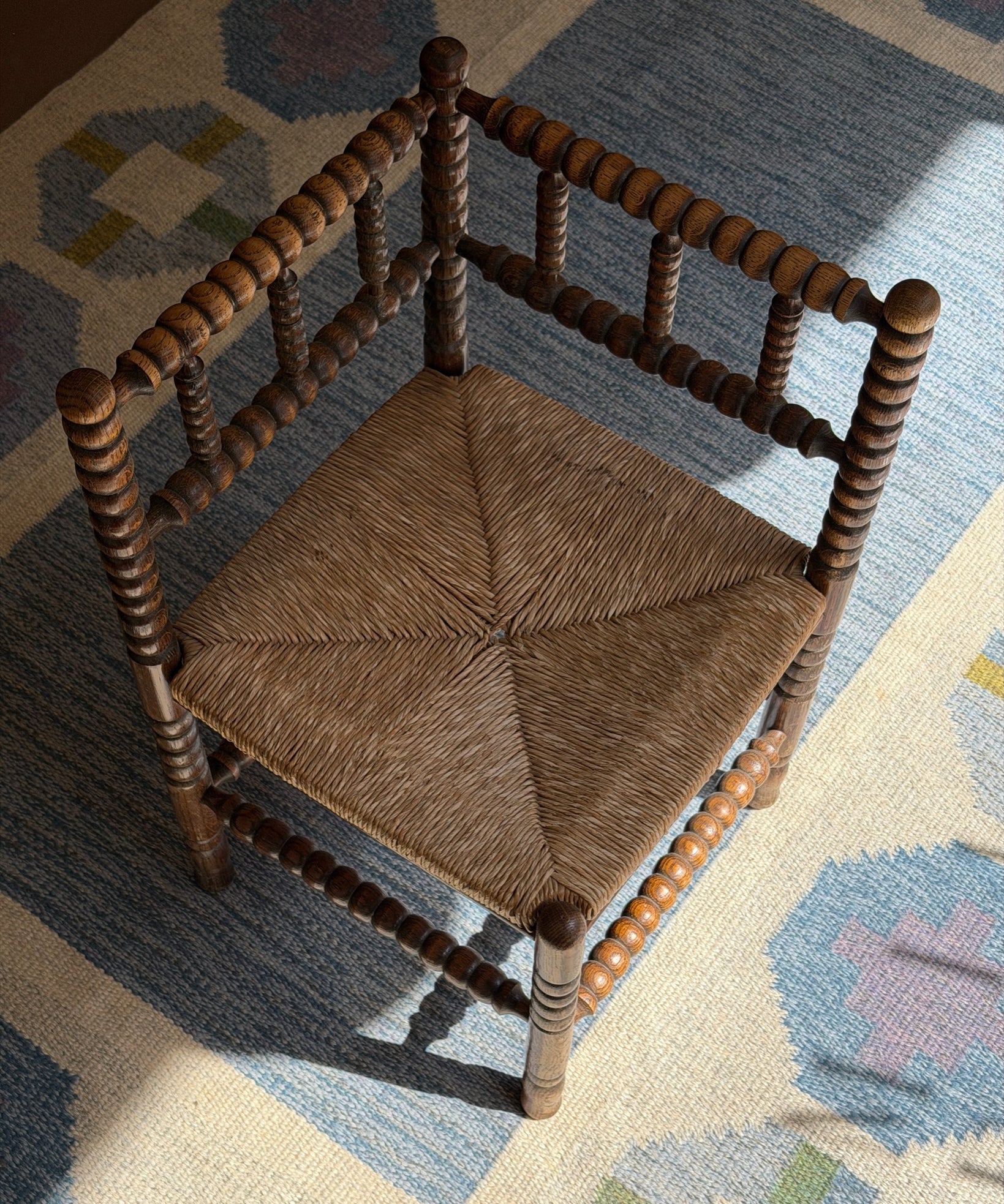 Vintage Bobbin corner chair