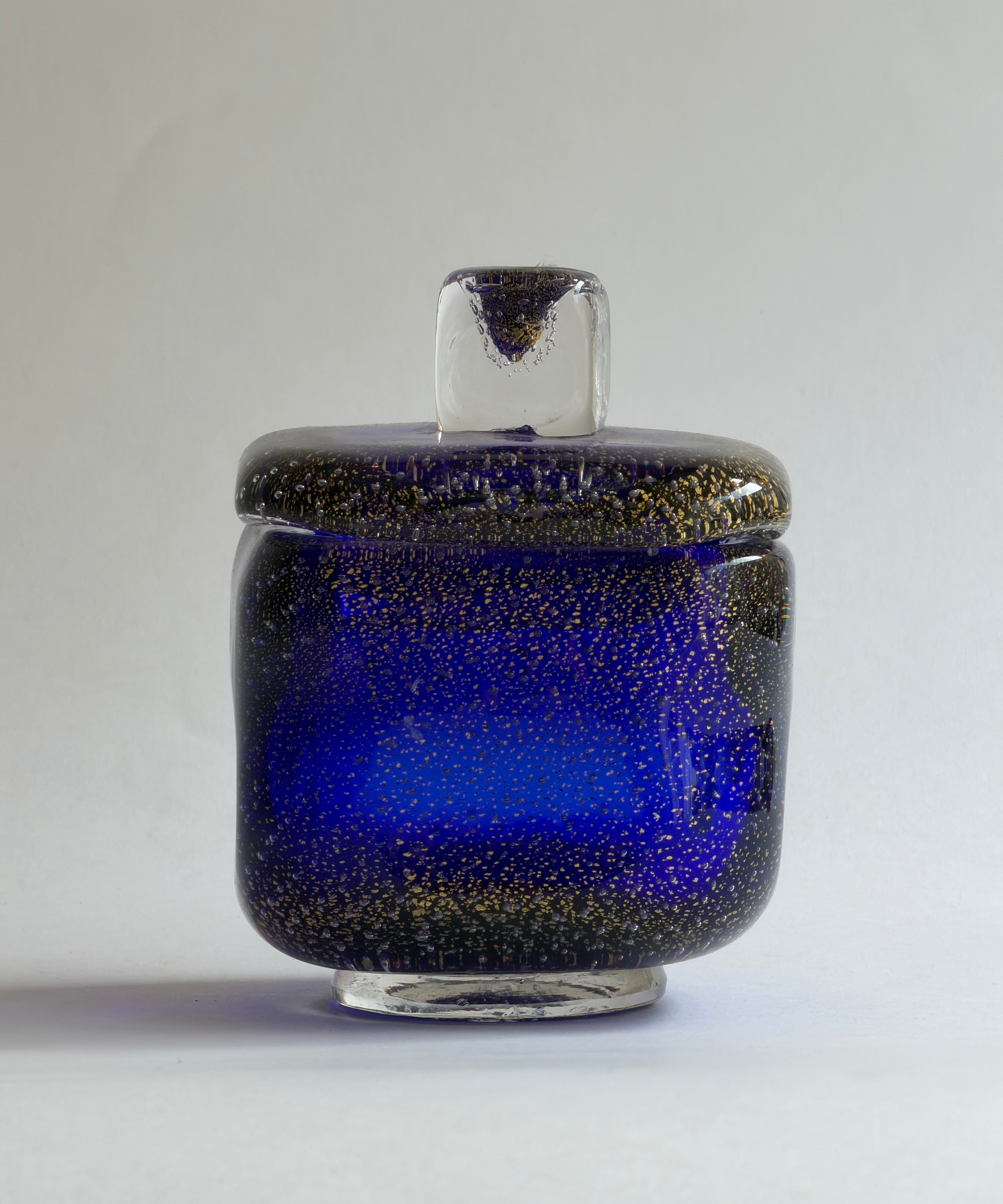Vintage blue/gold Murano bonbonniere