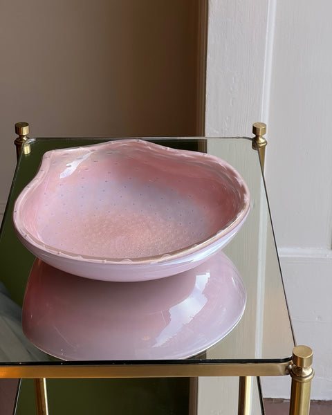 Large vintage pink Murano bowl