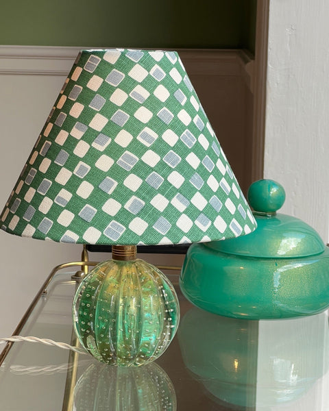 Vintage green Murano table lamp (incl. lampshade)