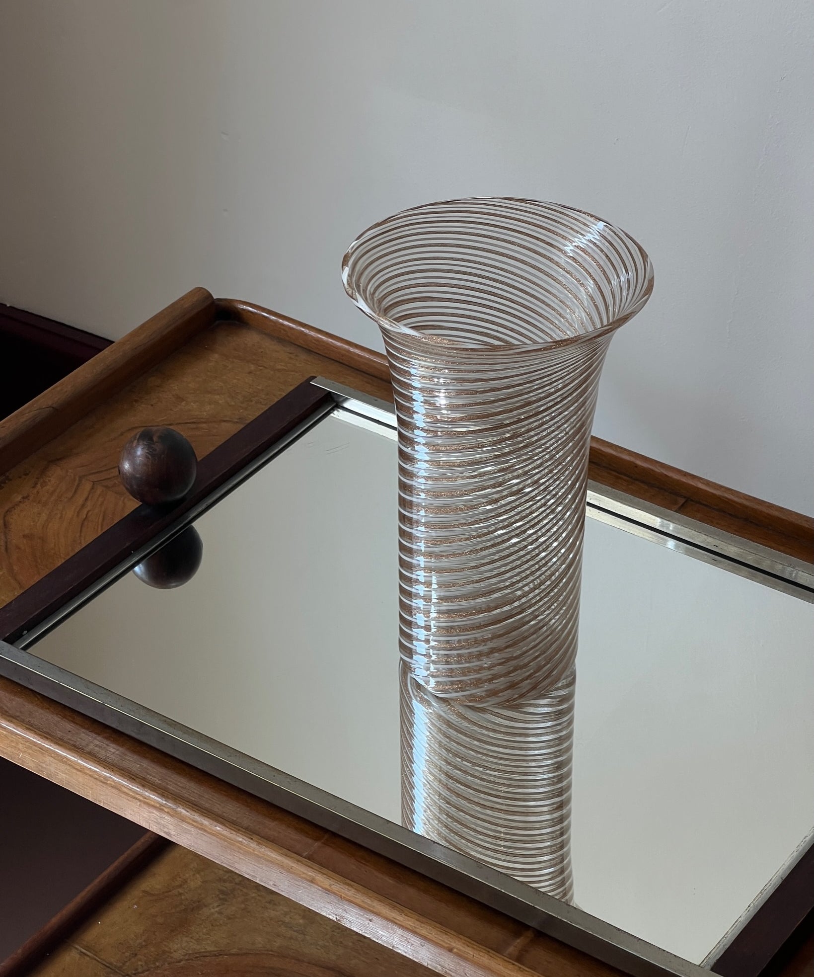 Vintage golden swirl Murano vase