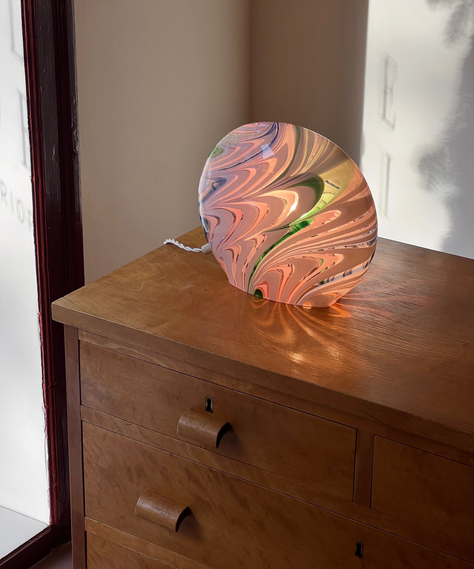 Vintage multi-coloured Murano table lamp