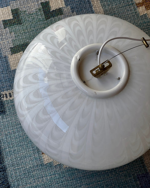 Vintage Murano oval white ceiling lamp (D45)