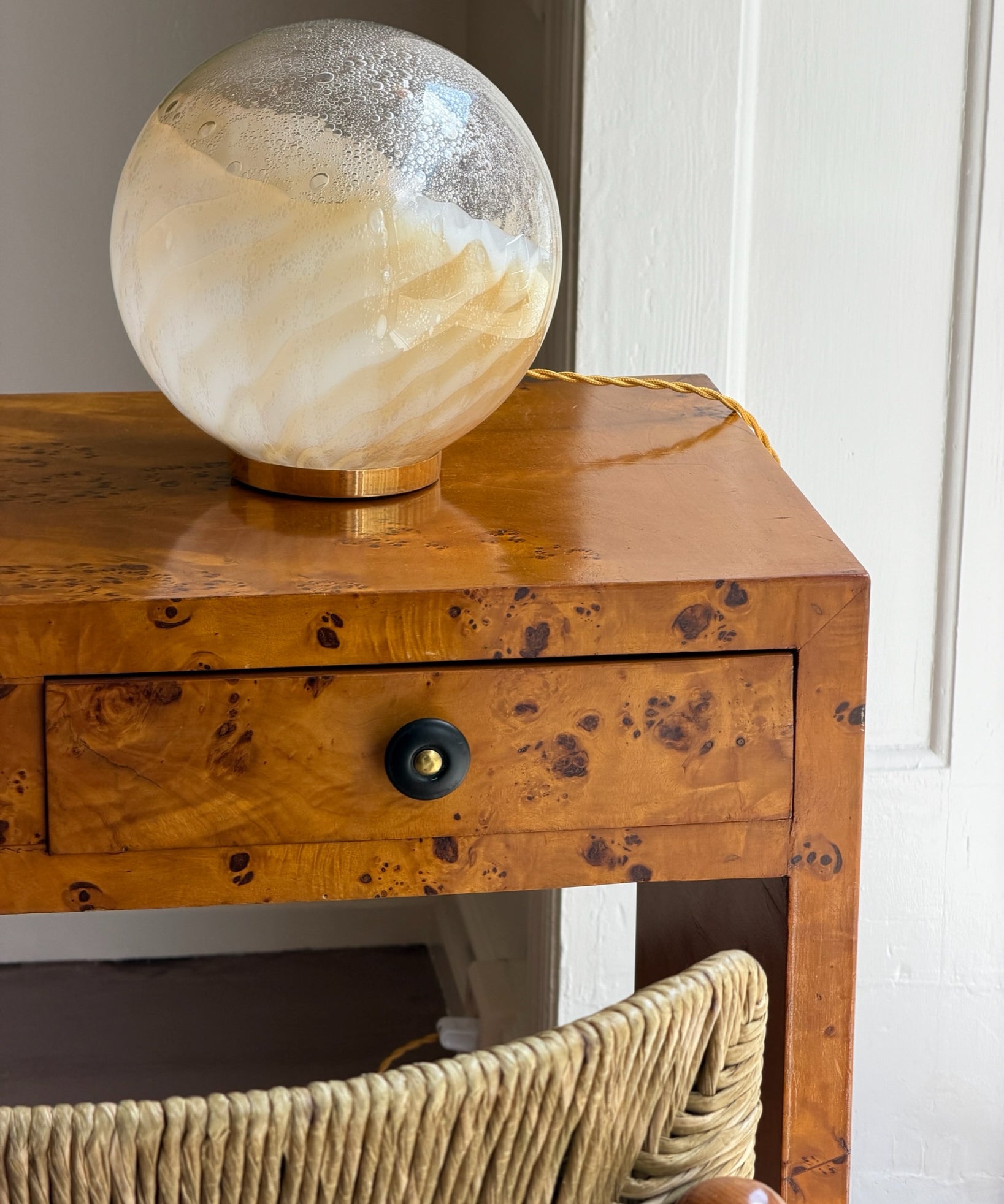 Vintage golden clear Murano table lamp (1 available)