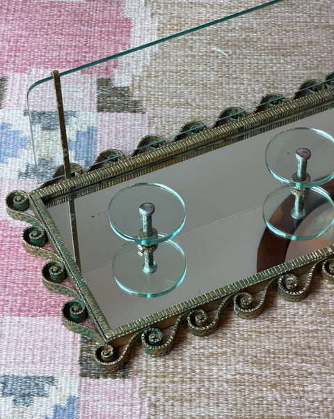 Vintage large hat shelf with coat rack