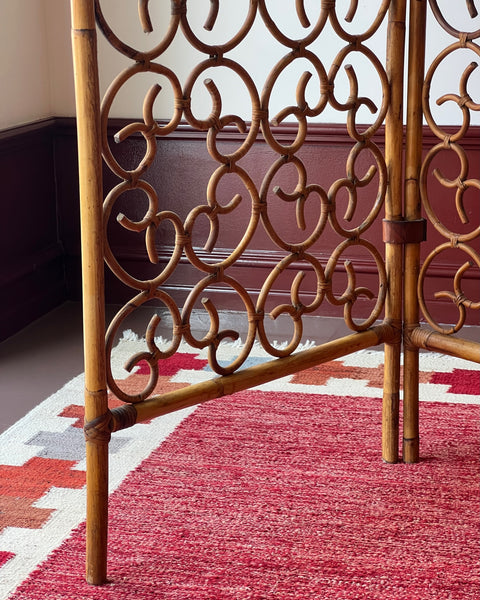 Vintage woven rattan room divider screen/paravant