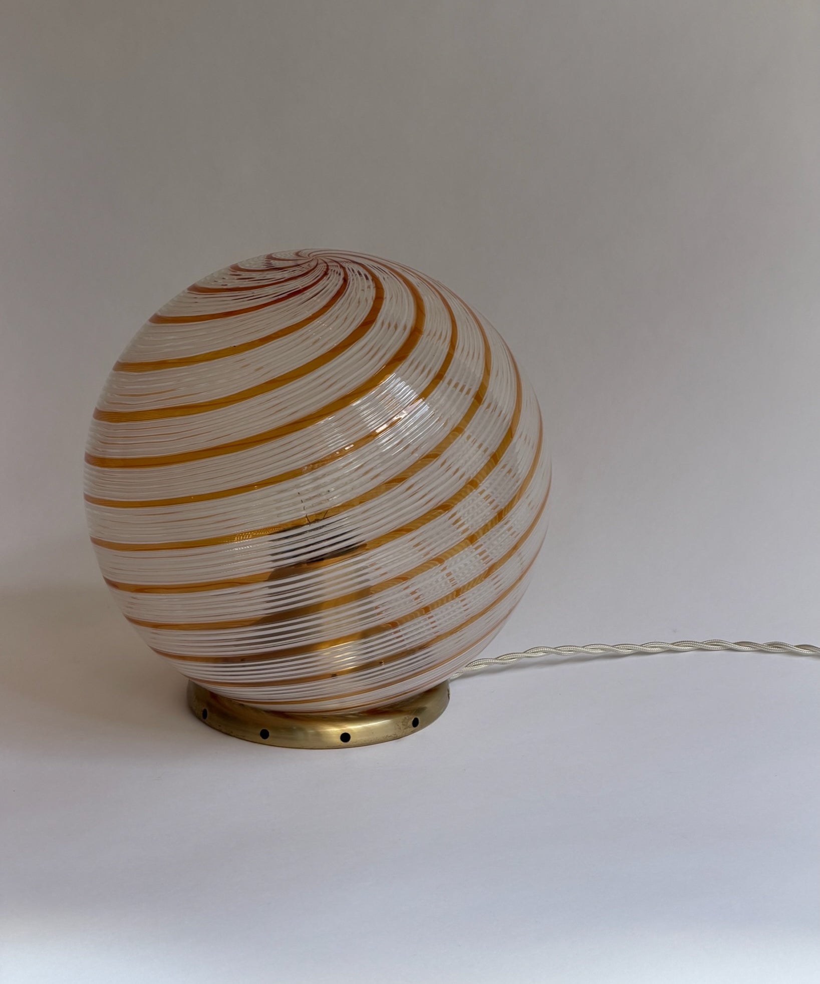 Vintage golden/clear swirl Murano table lamp