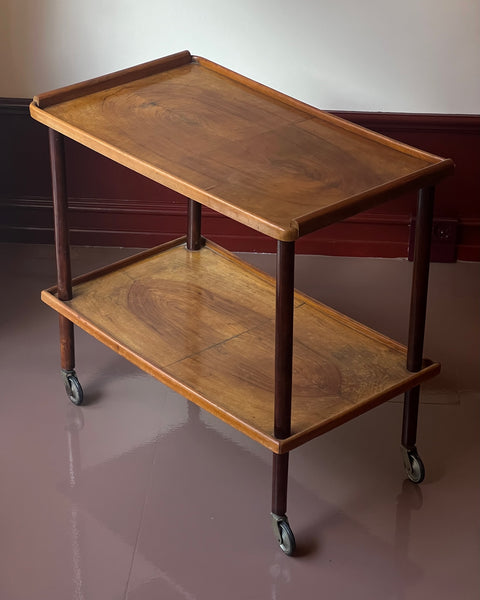 Vintage wooden trolley/table with wheels