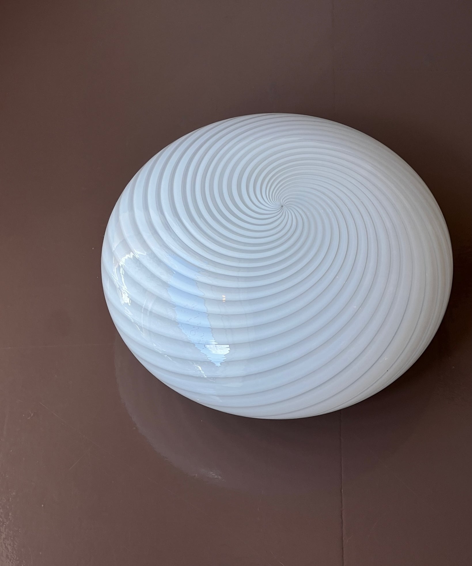 Vintage Murano white swirl ceiling/wall lamp (D38)