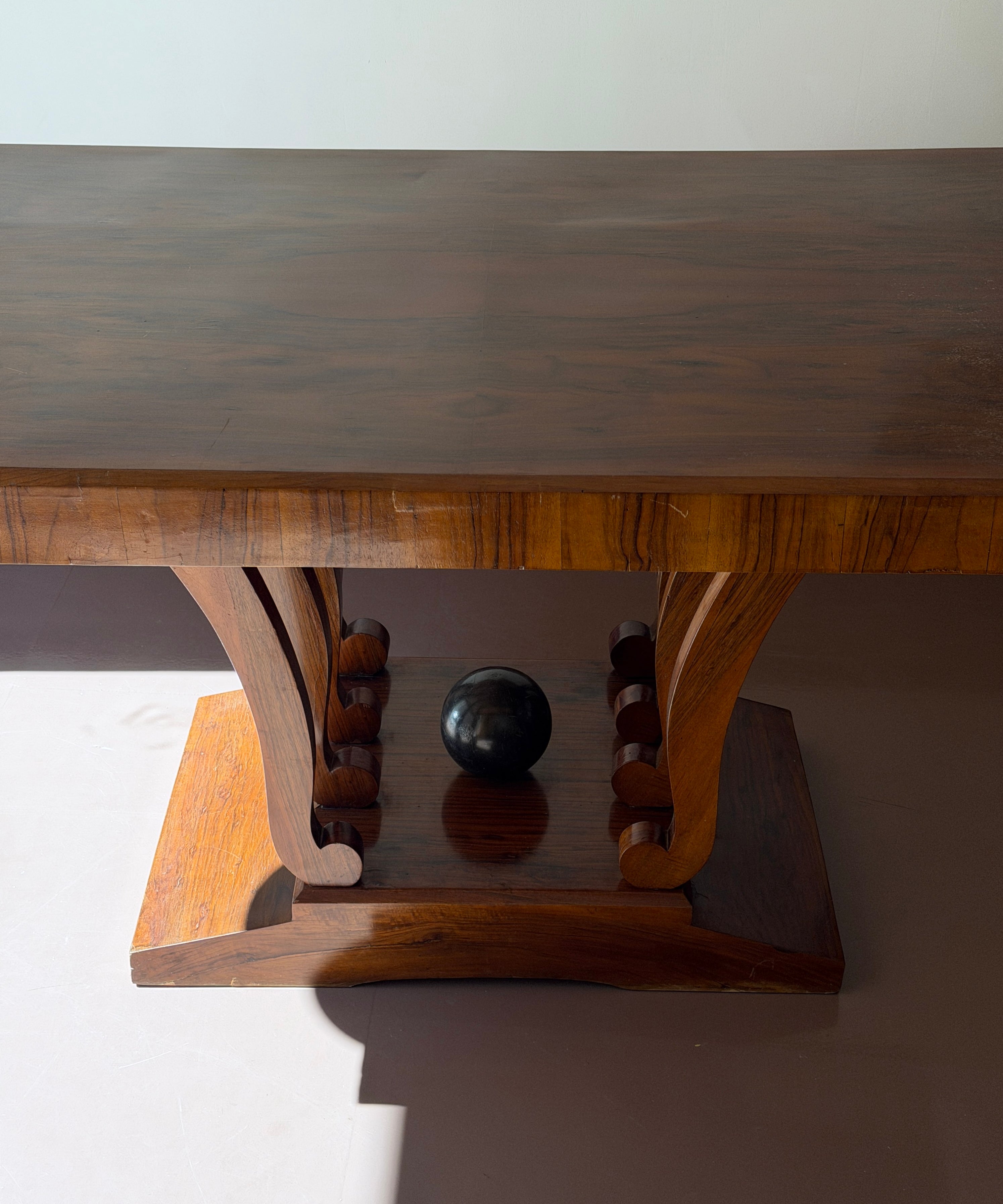 Vintage Italian Art Deco wooden dining table