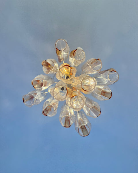 Vintage Murano golden/clear chandelier