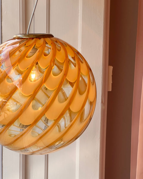 Vintage golden clear Murano ceiling lamp (D40)