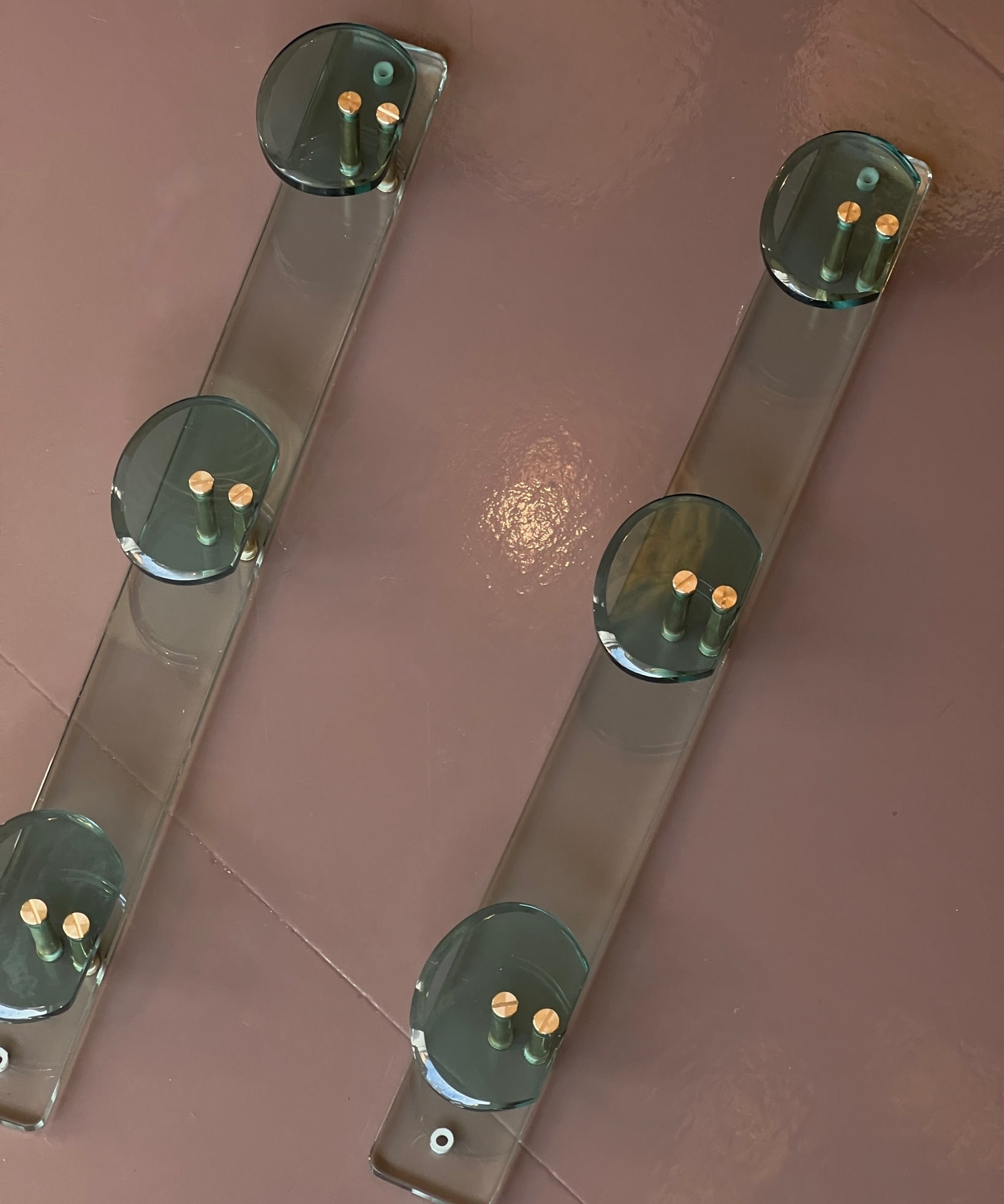 Vintage glass coat rack