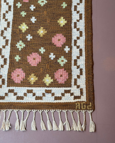 Vintage flat weave rug (Signed AGS)