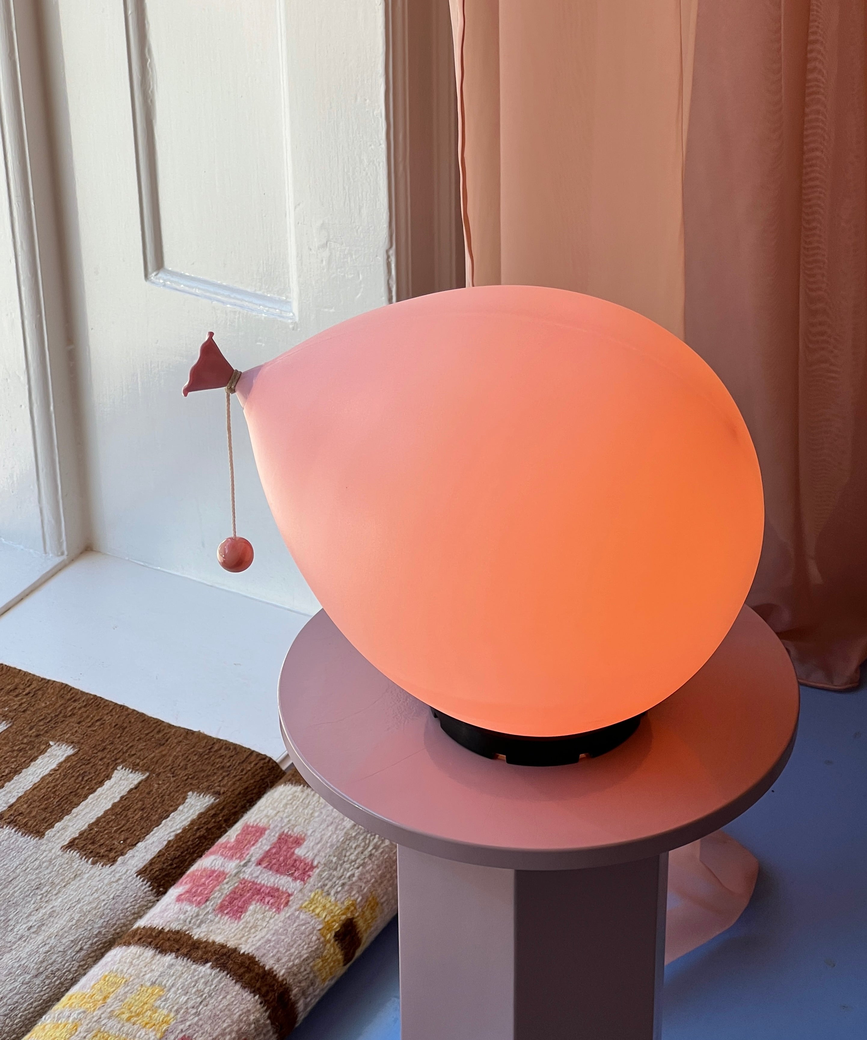 Vintage pink balloon wall lamp by Yves Christin for Bilumen (Medium)