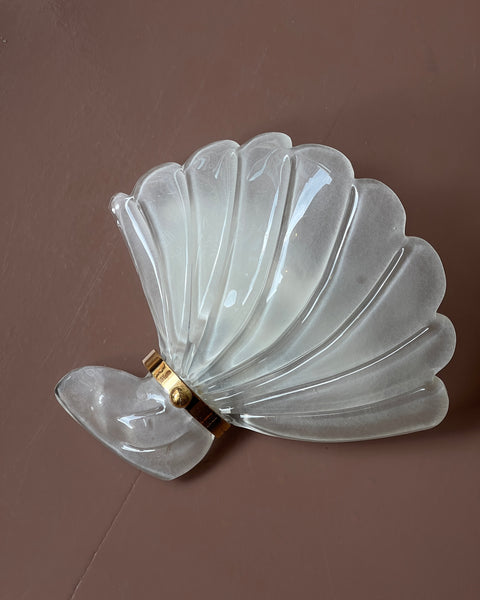 Vintage white Murano shell wall lamp