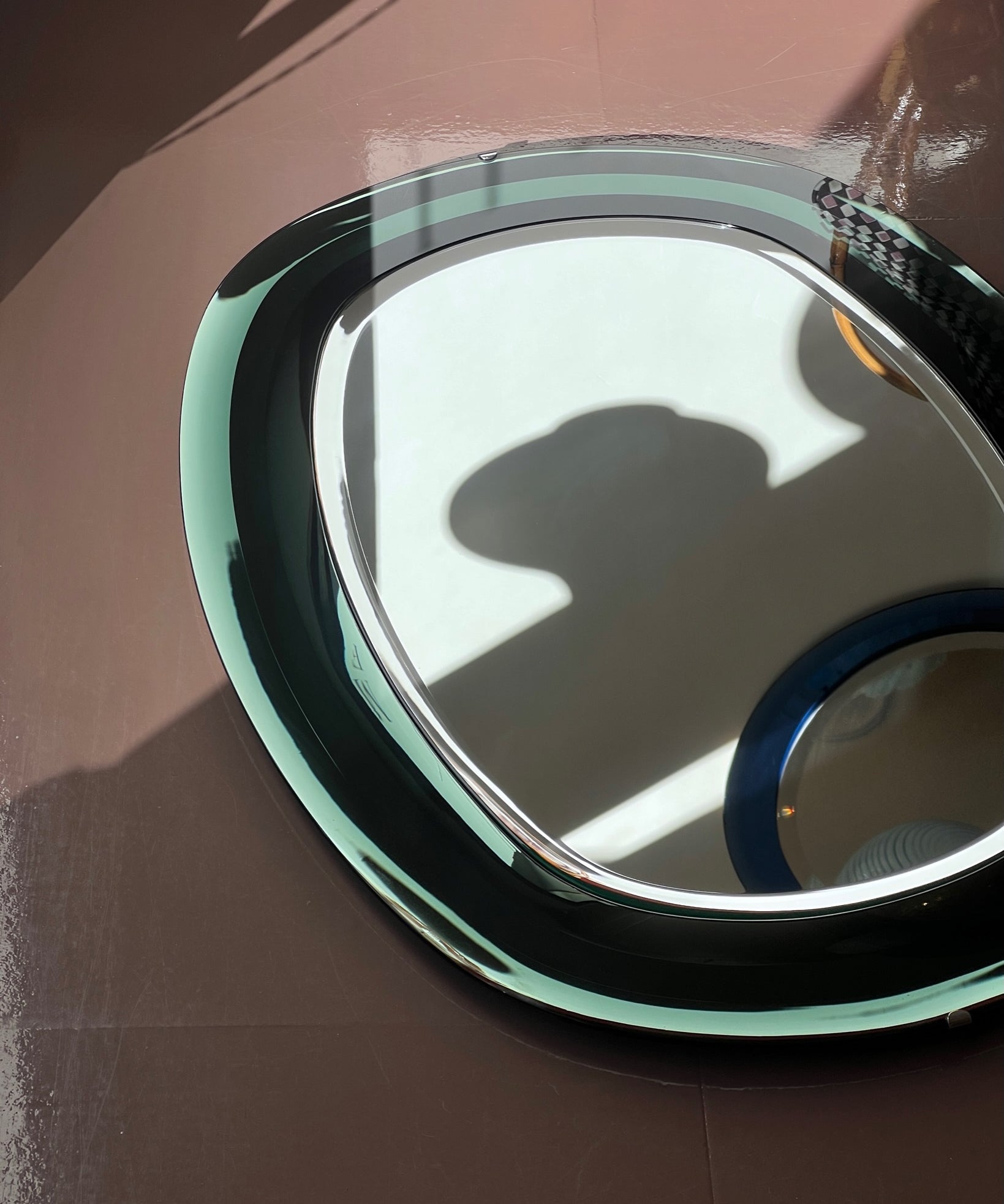 Large vintage Italian with green mirror frame