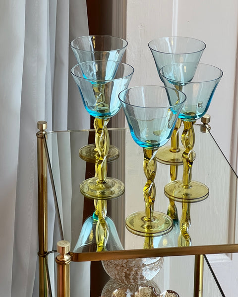 Vintage Murano wine glasses (Set of five)