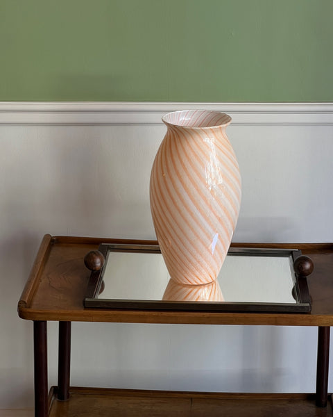 Vintage orange/white swirl Murano vase