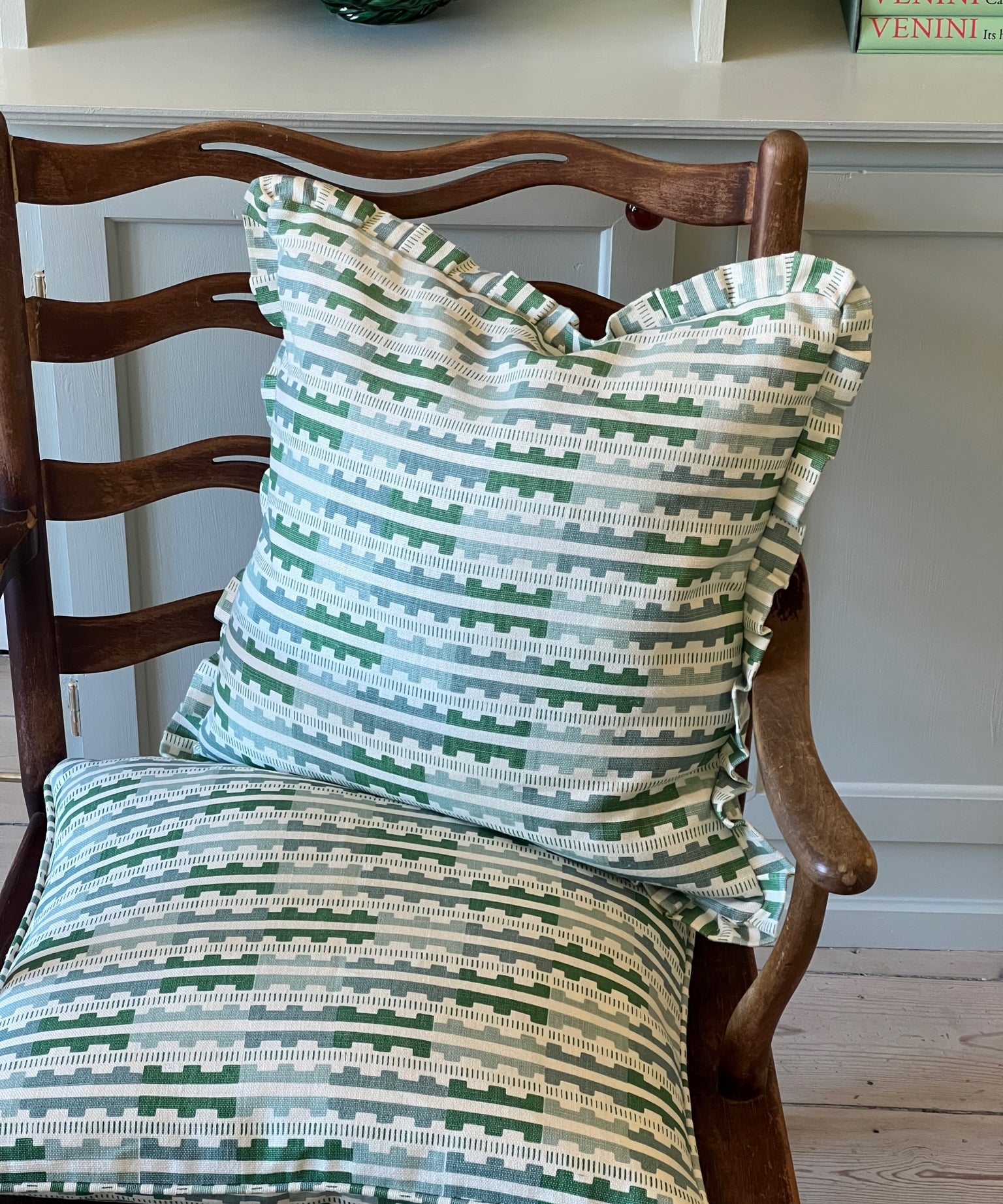Marianne ruffled cushion - Green (Available upon request)