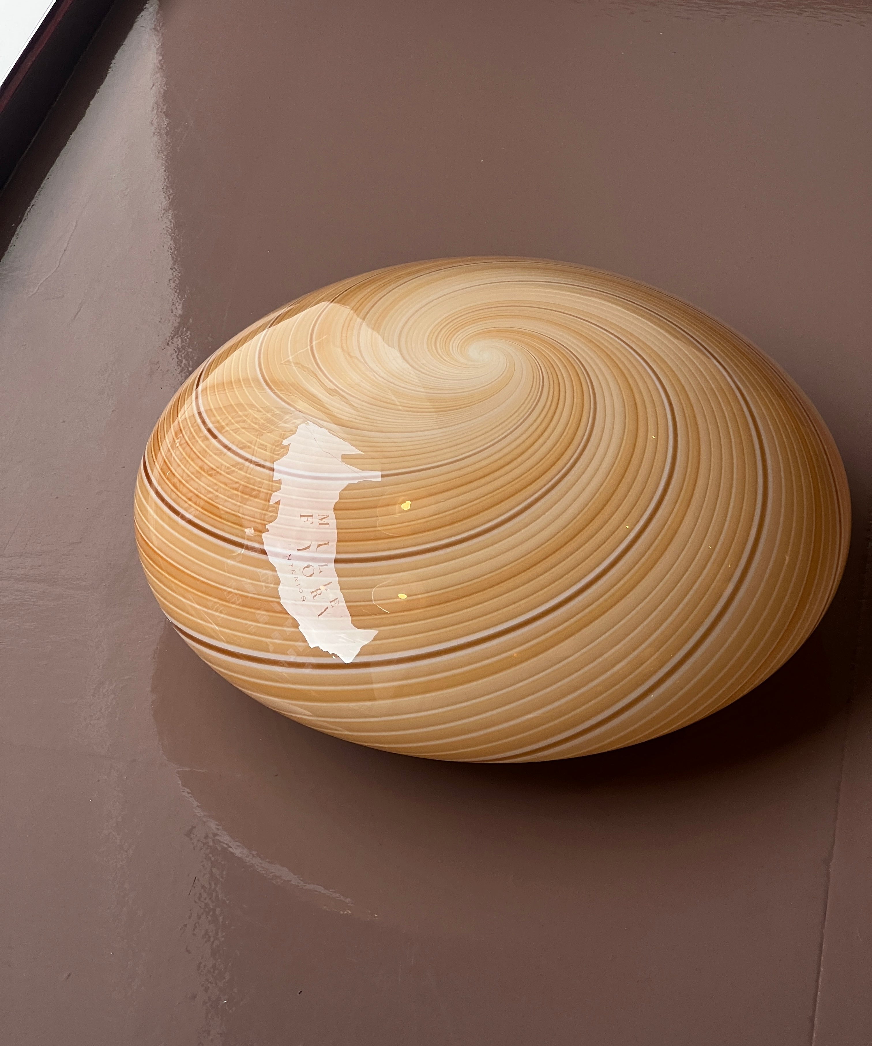 Vintage Murano caramel swirl ceiling/wall lamp (D36)