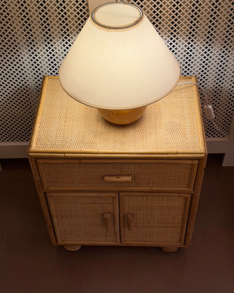Vintage rattan side table/nightstand