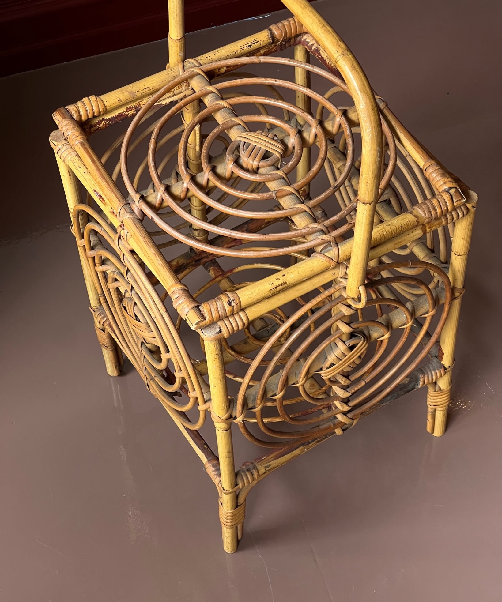 Vintage rattan basket
