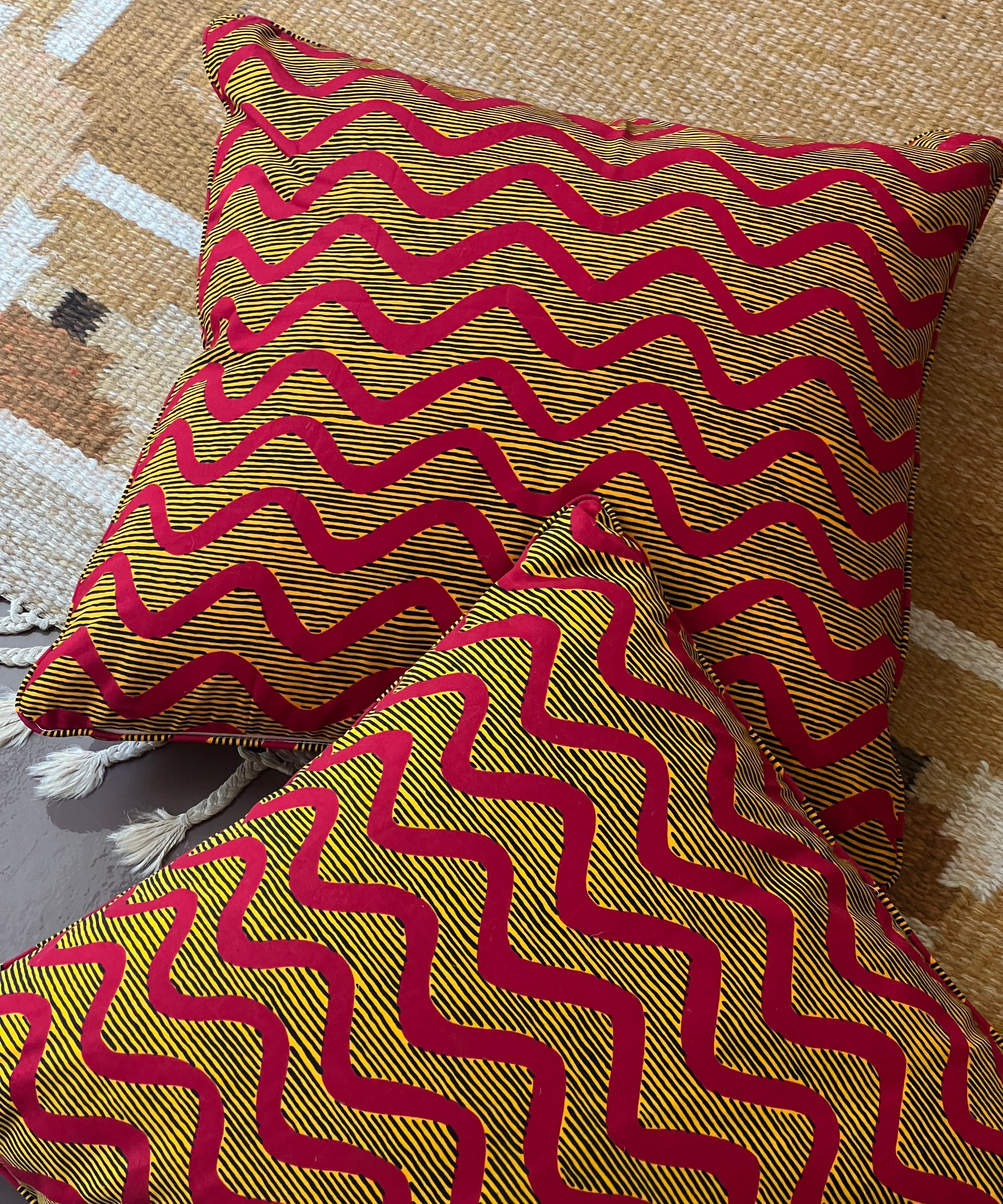 Bespoke cushion (yellow/red) (Only 1 available)