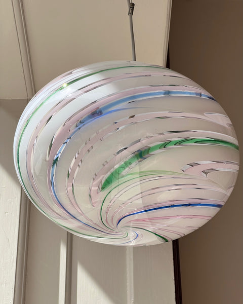 Vintage oval Murano multi-coloured/transparent ceiling lamp (D38)