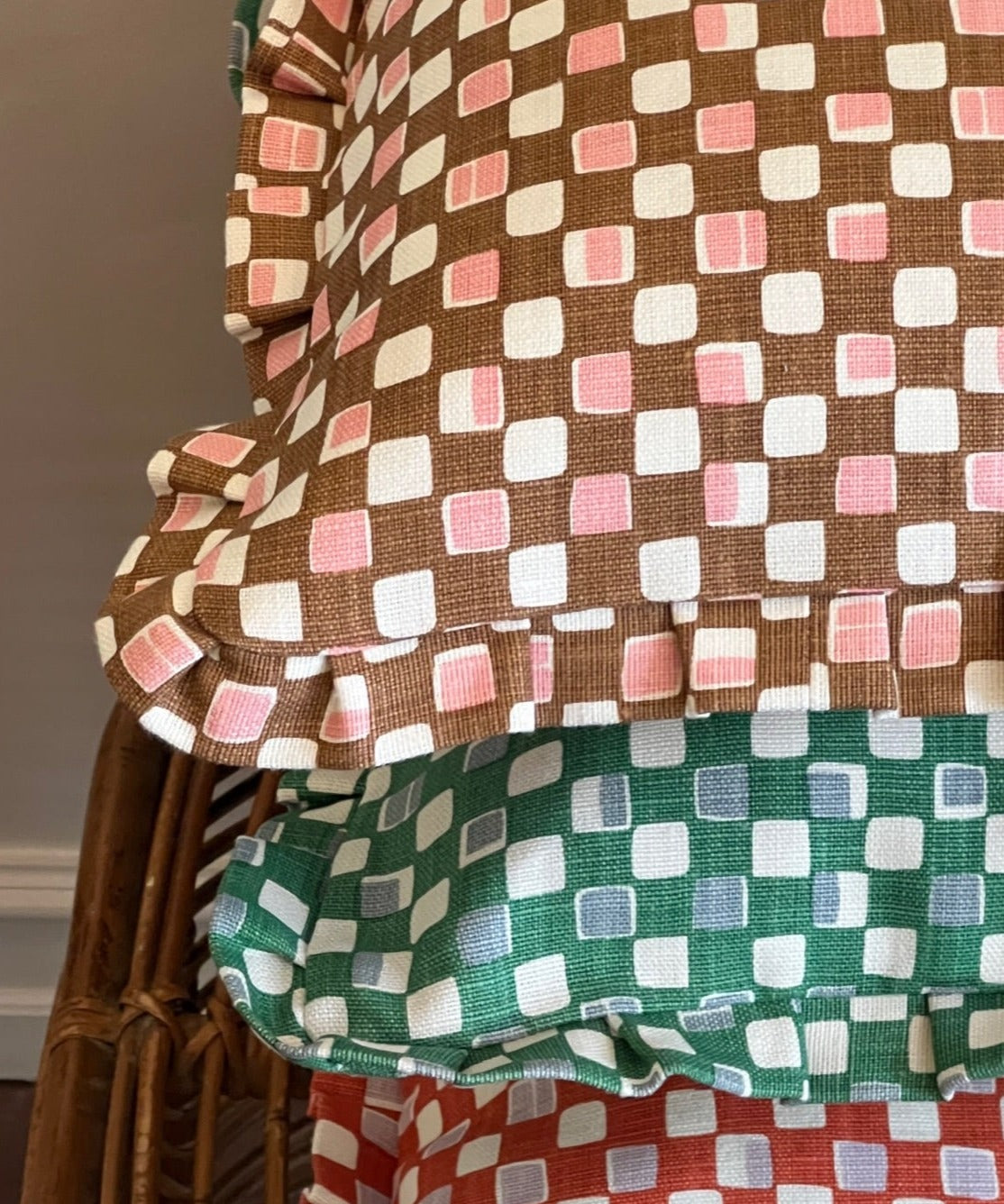 Faye ruffled cushion - Brown (Available upon request)