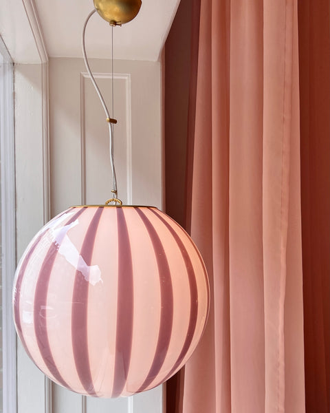 Ceiling lamp - Pink lavender vertical stripes (D40) (Available upon request)