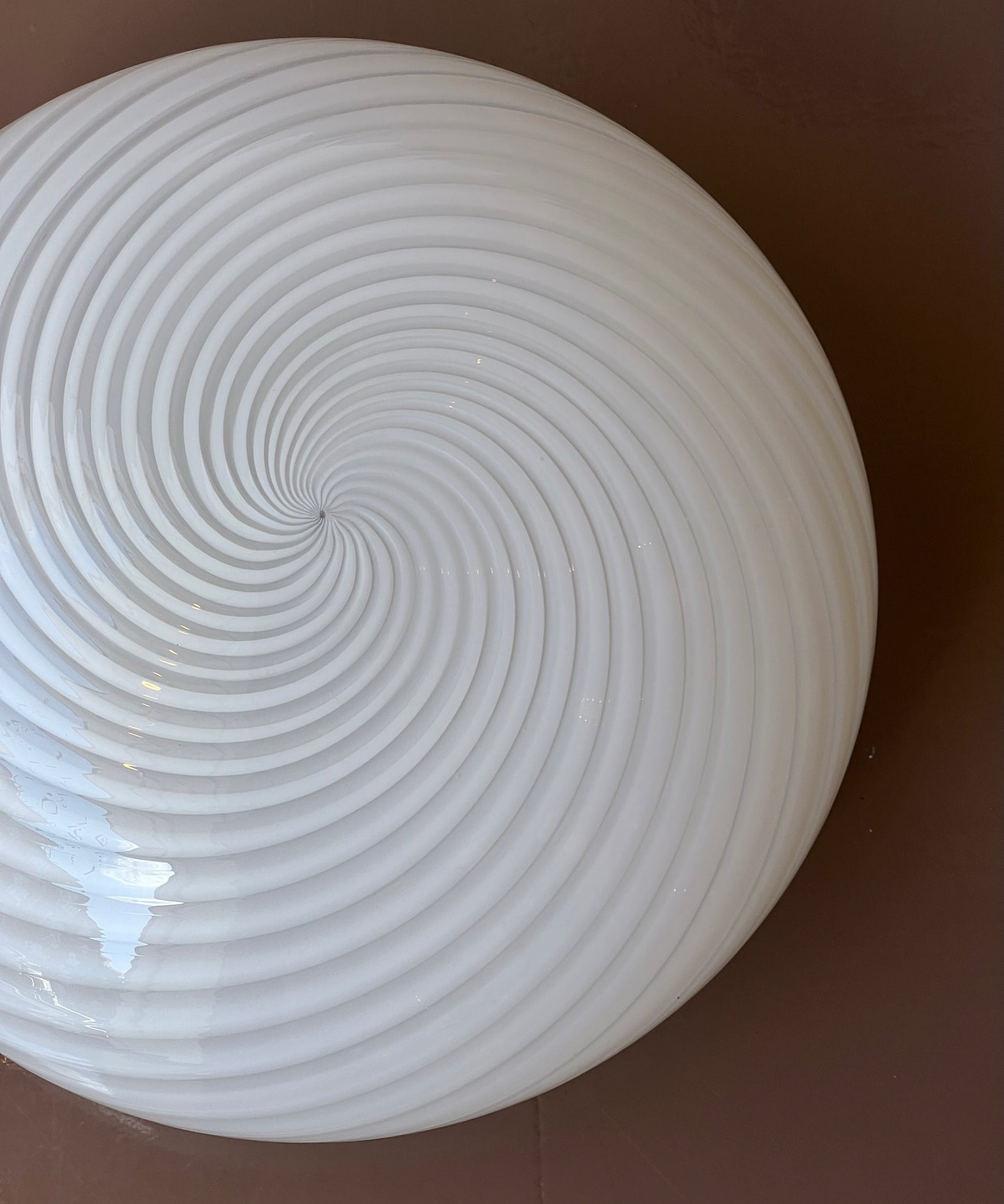 Vintage Murano white swirl ceiling/wall lamp (D38)