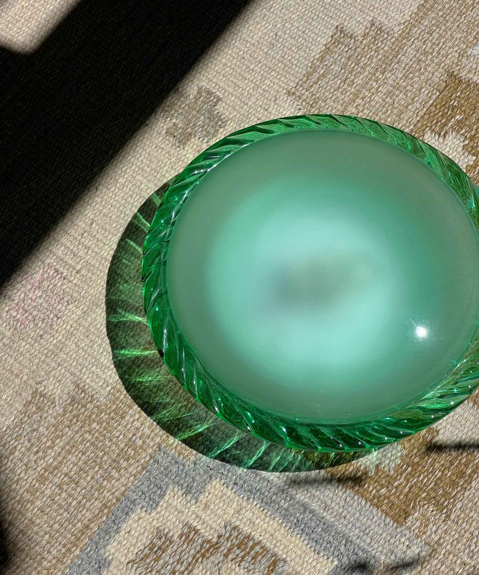 Vintage green Murano ceiling/wall lamp (D35)