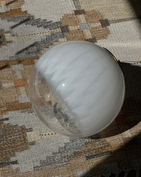 Vintage white clear Murano ceiling lamp (D35)
