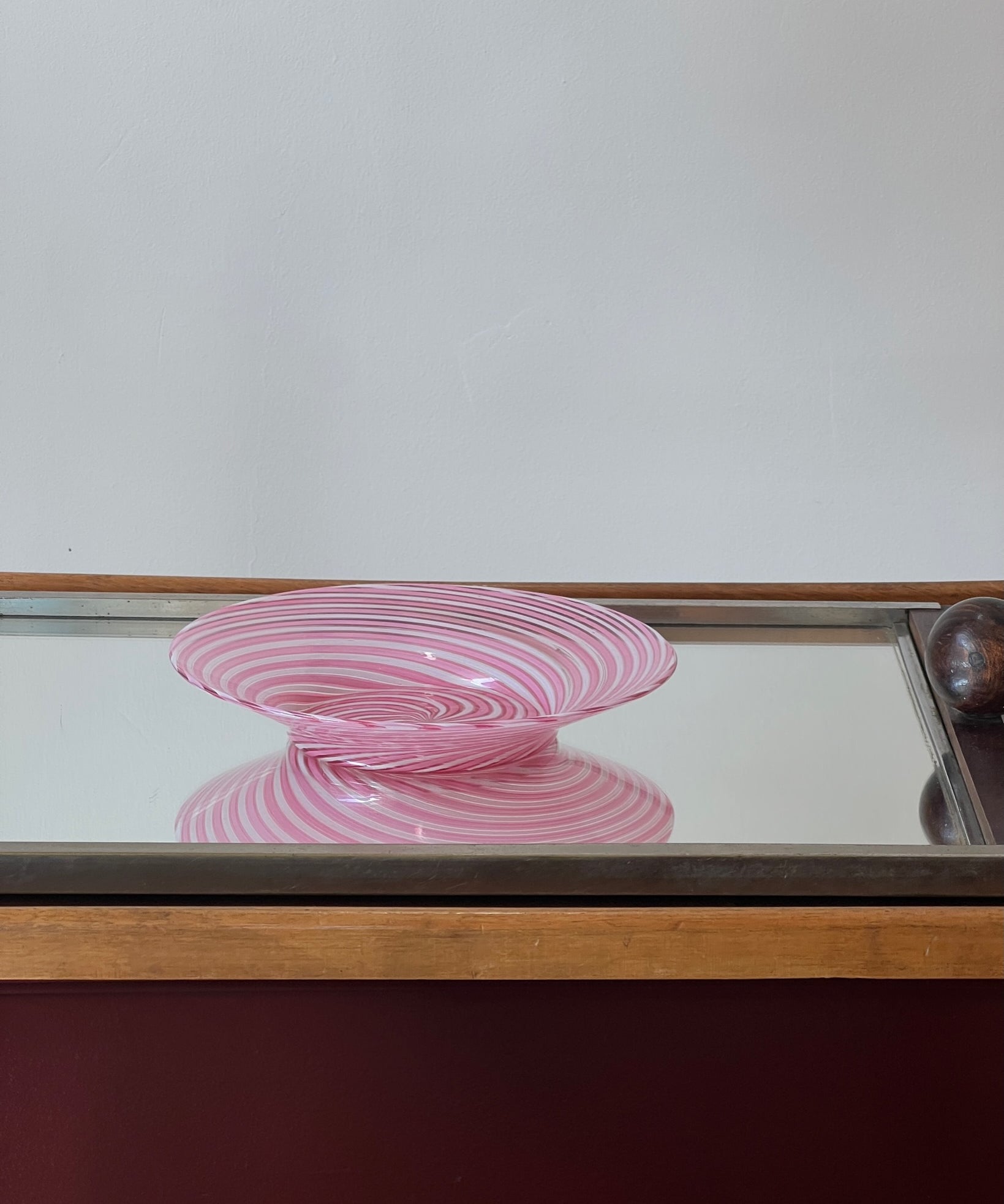 Vintage pink swirl Murano bowl/dish