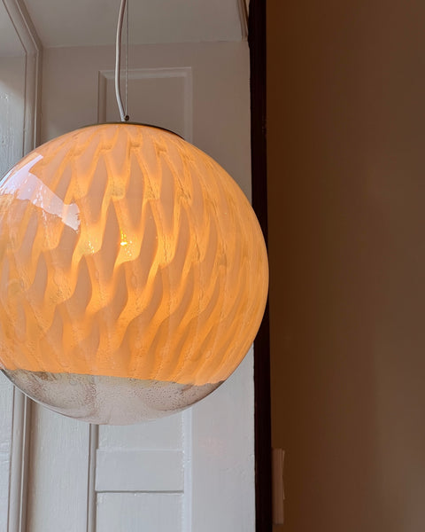 Vintage golden clear Murano ceiling lamp (D35)