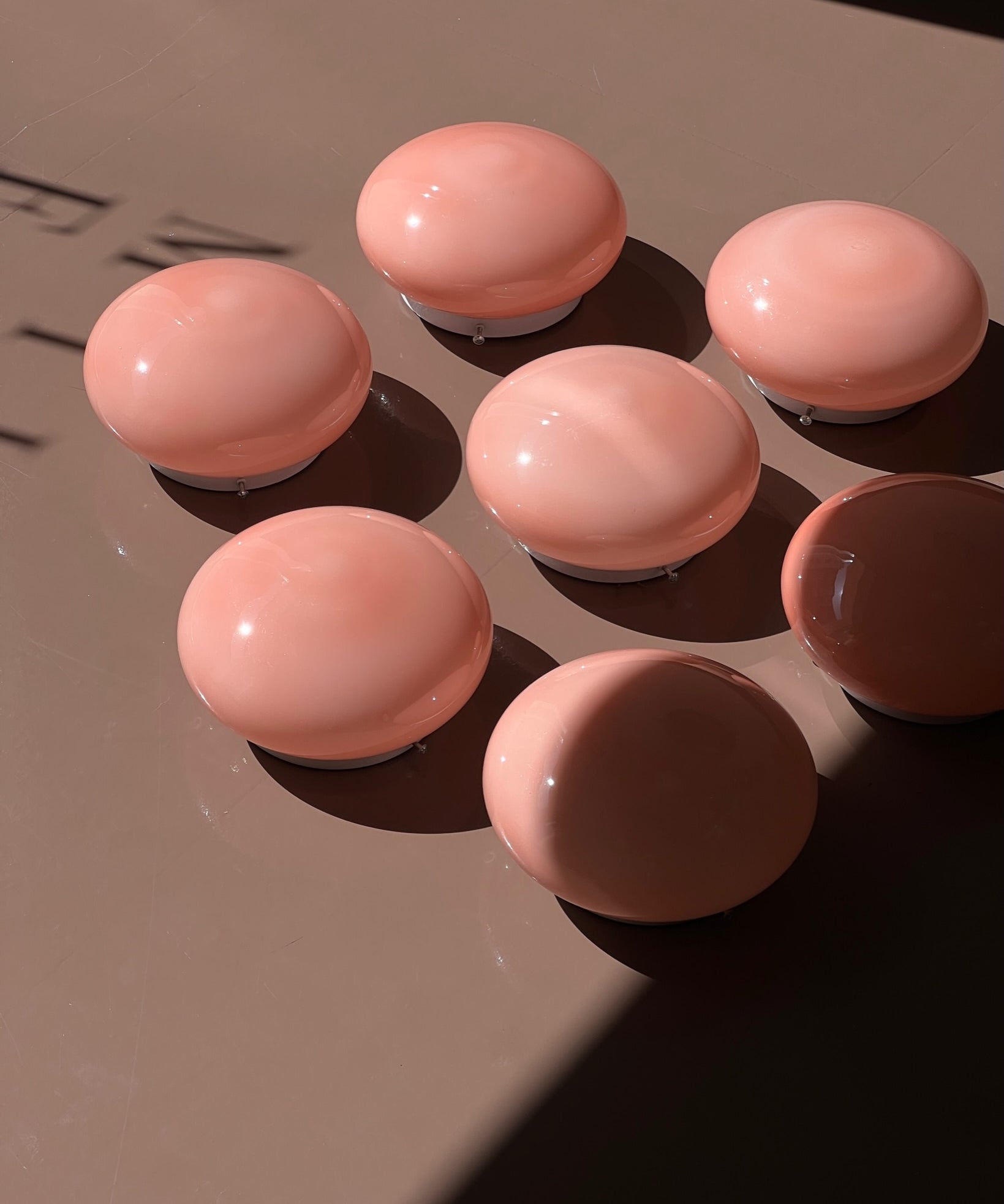 Vintage Murano peach ceiling/wall lamp (D24) (5 available)