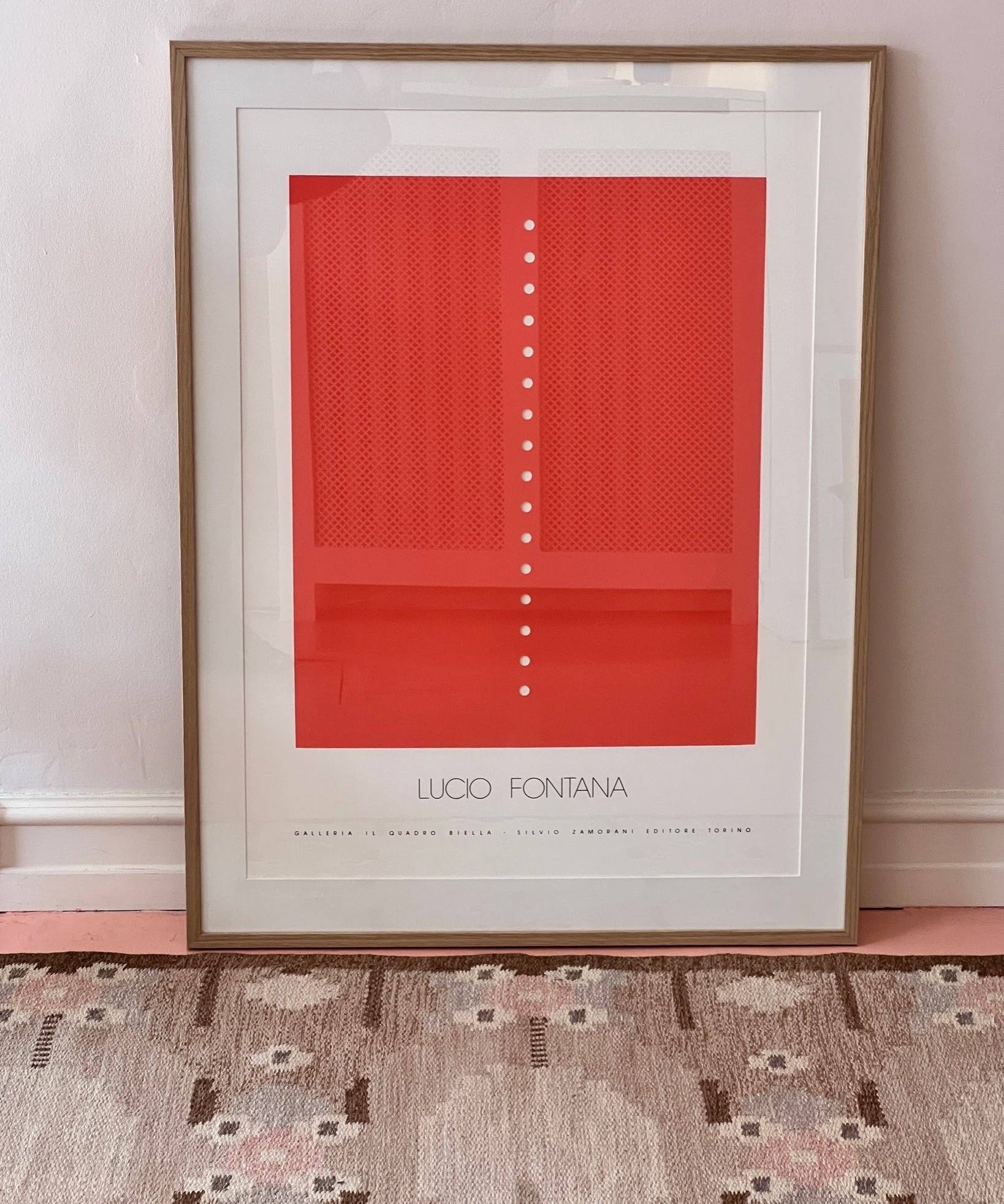 Vintage Lucio Fontana exhibition wall poster, Galleria Il Quadro Biella Torino
