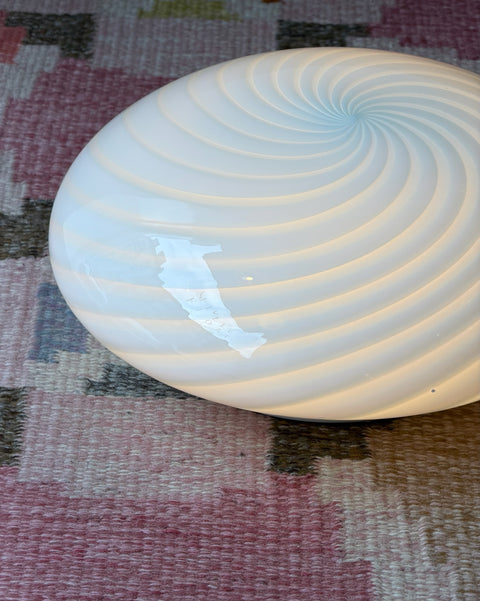Vintage Murano light blue swirl ceiling/wall lamp (D38)