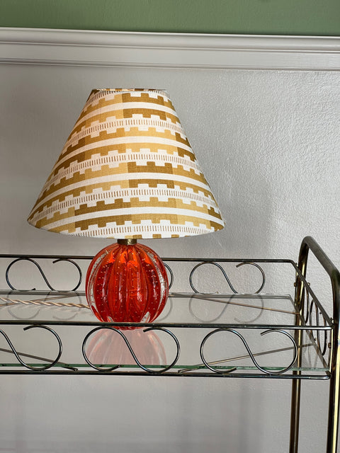 Vintage orange Murano table lamp