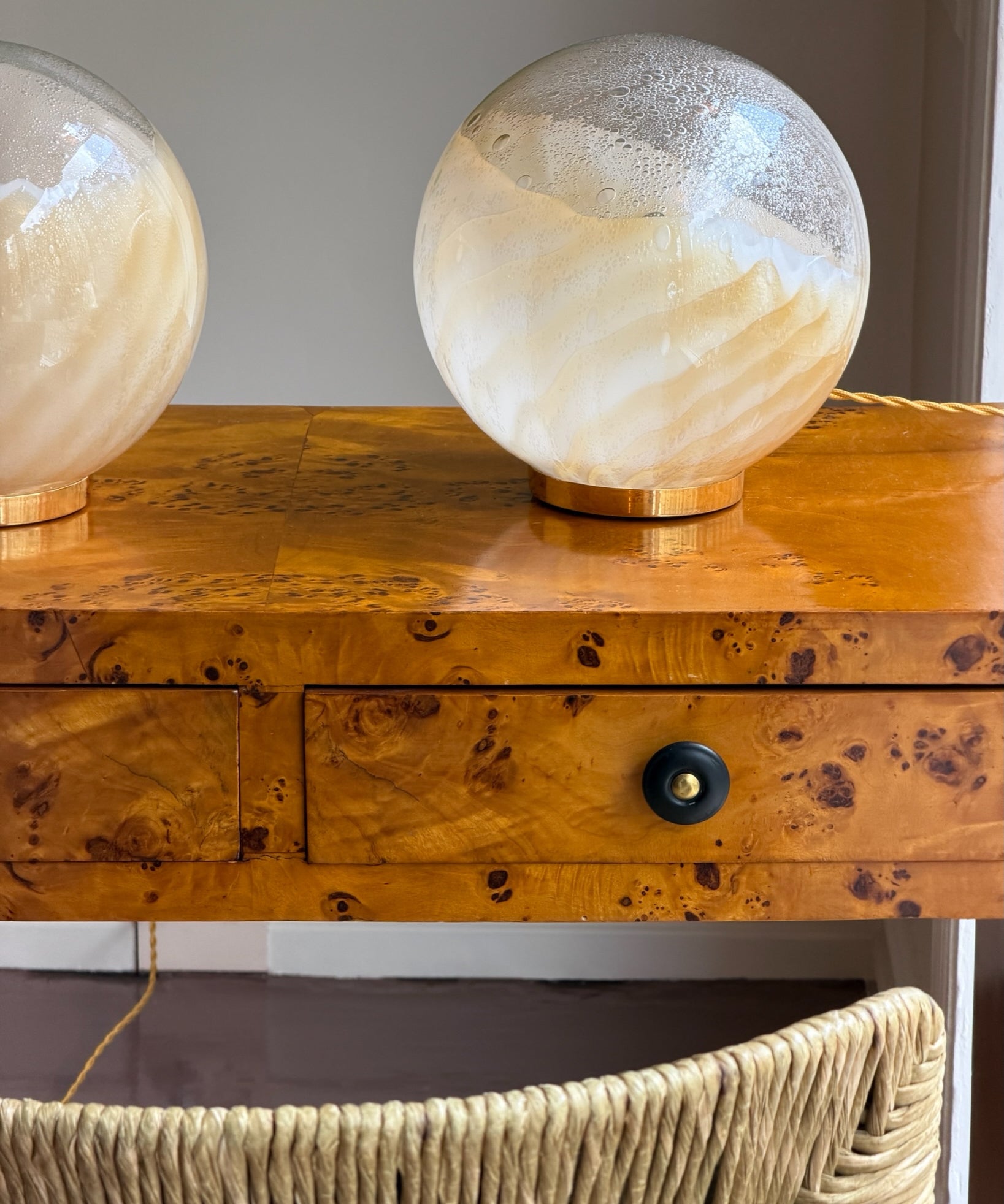 Vintage golden clear Murano table lamp (2 available)