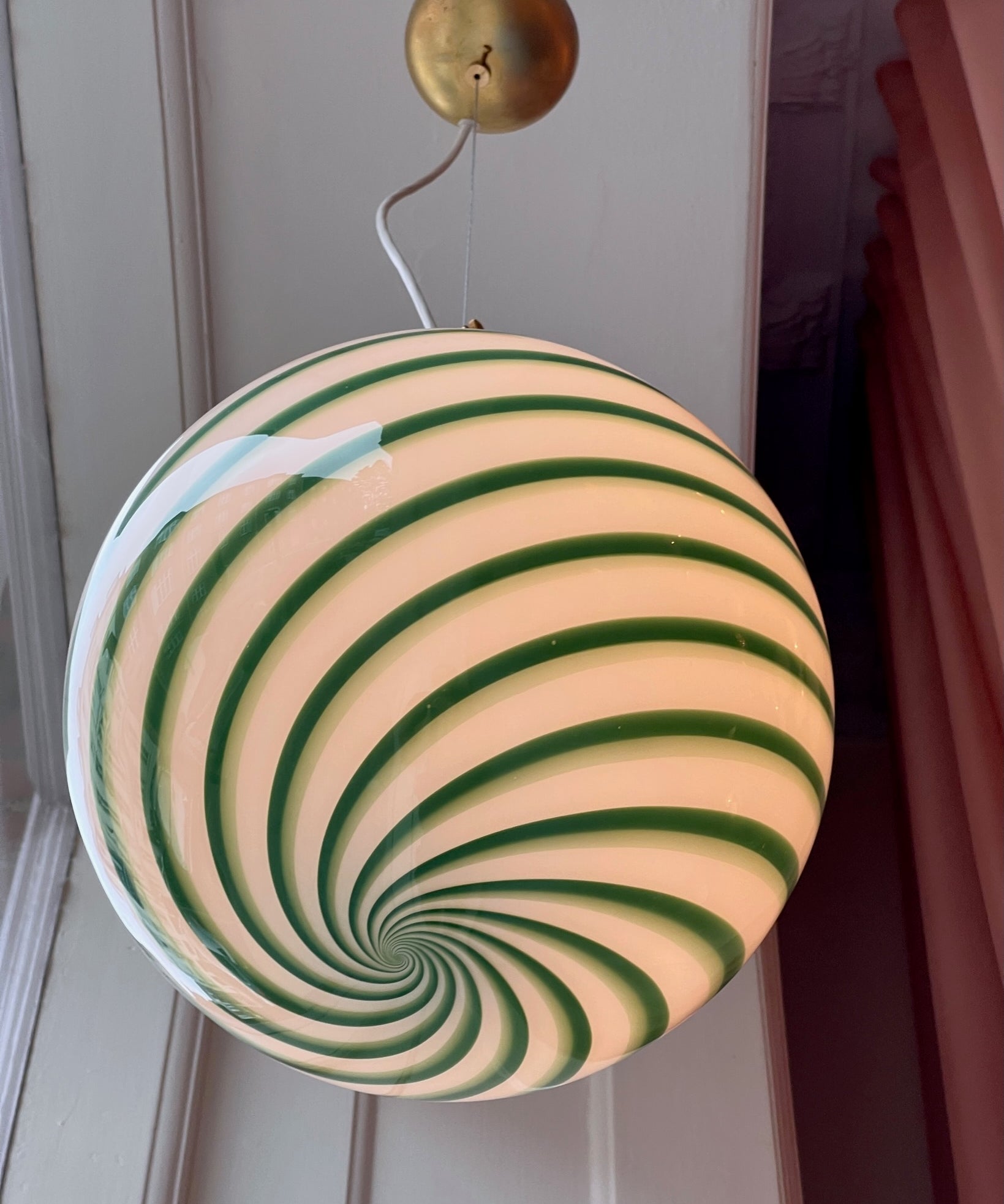 Candy ceiling lamp - Green swirl (D30)