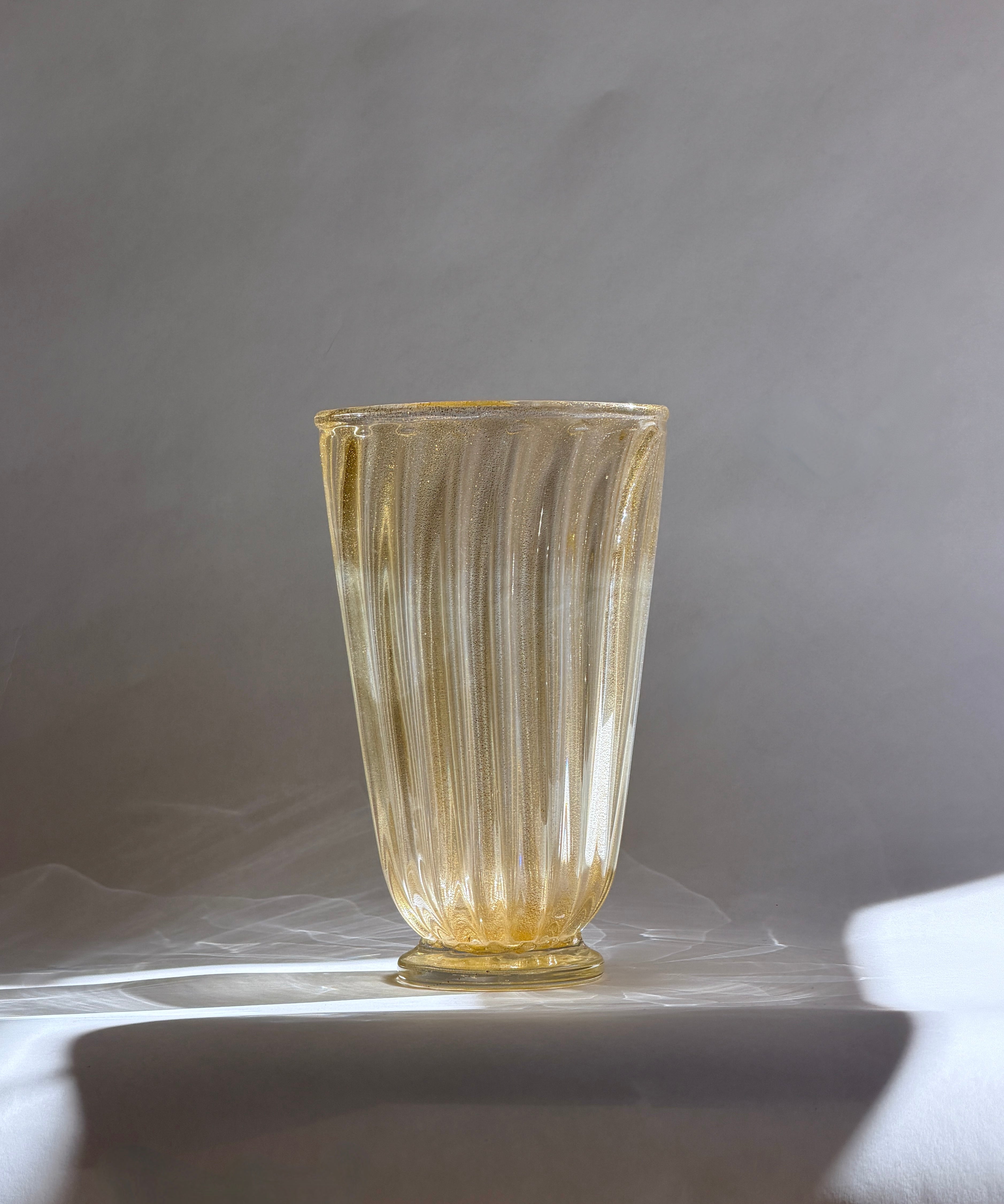 Vintage golden/clear Murano vase