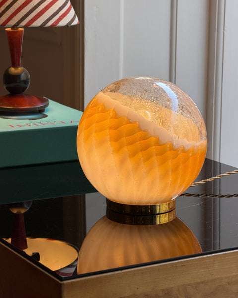 Vintage golden clear Murano table lamp