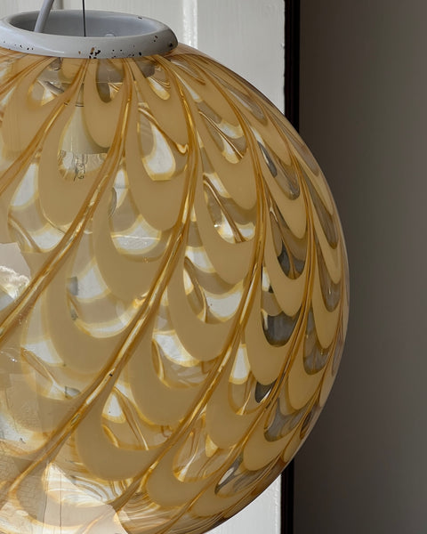 Vintage golden clear Murano ceiling lamp (D40)