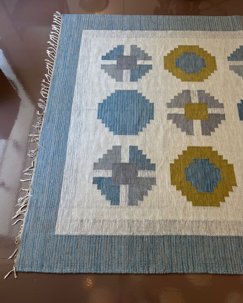Large vintage flat weave rug