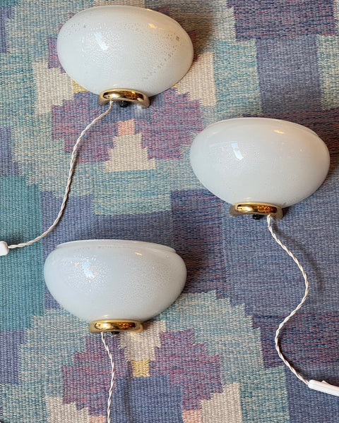 Vintage white/silver Murano wall lamp (3 available)