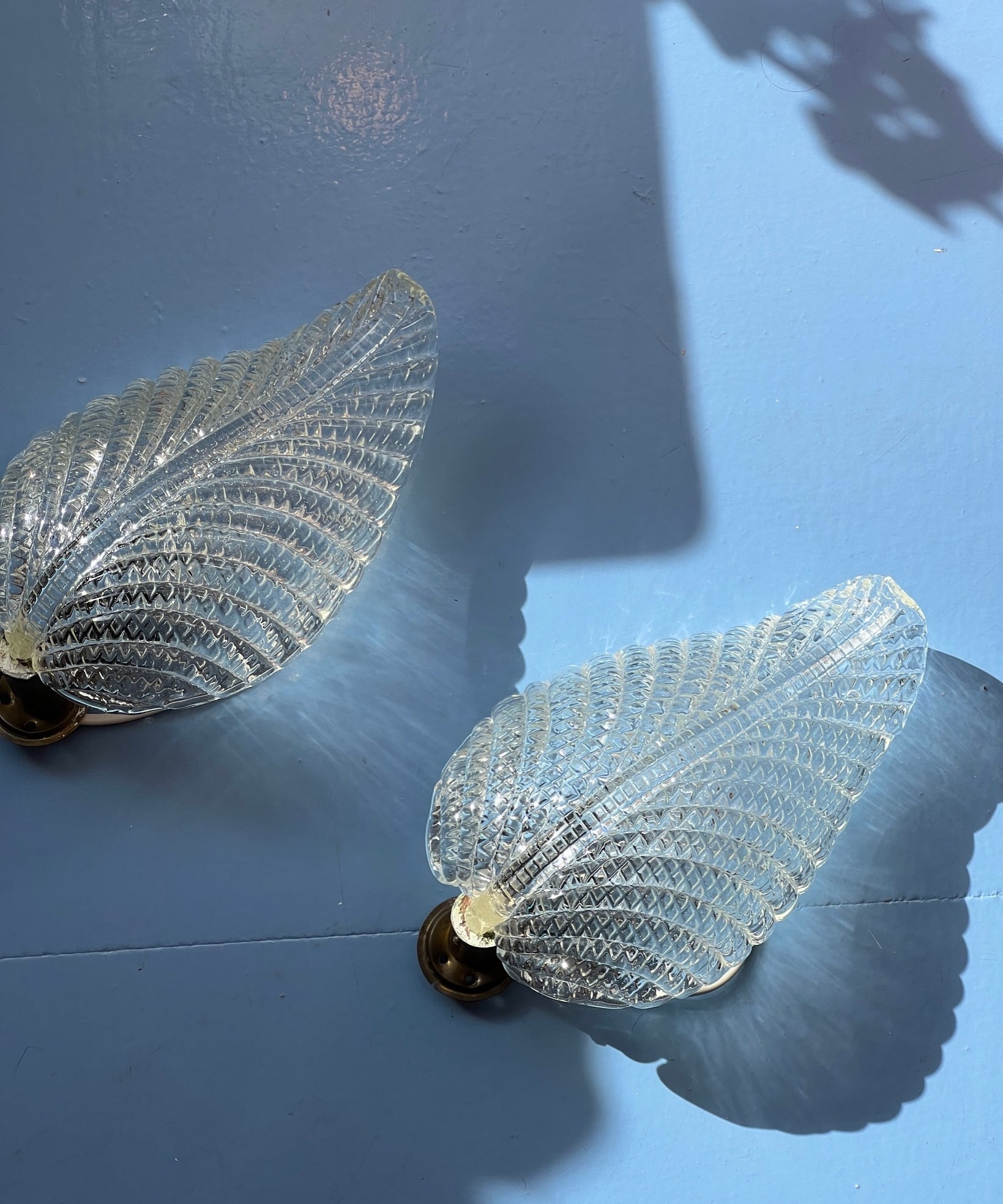 Vintage Murano leaf wall lamp (2 available)