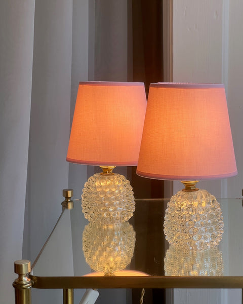 Vintage clear Murano table lamp (with shade) - 2 available