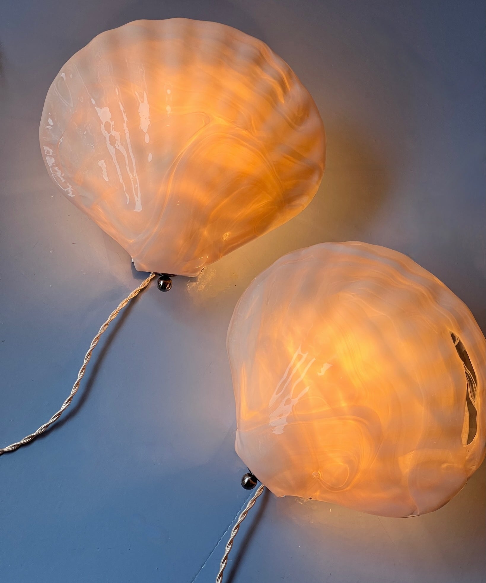 Vintage pink Murano wall lamp (2 available)
